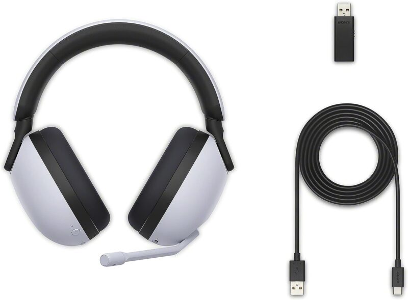 Sony INZONE H7 Wireless Gaming Headset, Over ear Headphones with 360 Spatial Sound, WH G700, White, Headphone