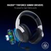 Razer Kaira X Wired Headset for Playstation 5, PC, Mac & Mobile Devices - Triforce 50mm Drivers, HyperClear Cardioid Mic, Flowknit Memory Foam Ear Cushions, On-Headset Controls - White/Black