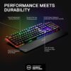 SteelSeries USB Apex 5 Hybrid Mechanical Gaming Keyboard – Per-Key RGB Illumination – Aircraft Grade Aluminum Alloy Frame – OLED Smart Display (Hybrid Blue Switch)