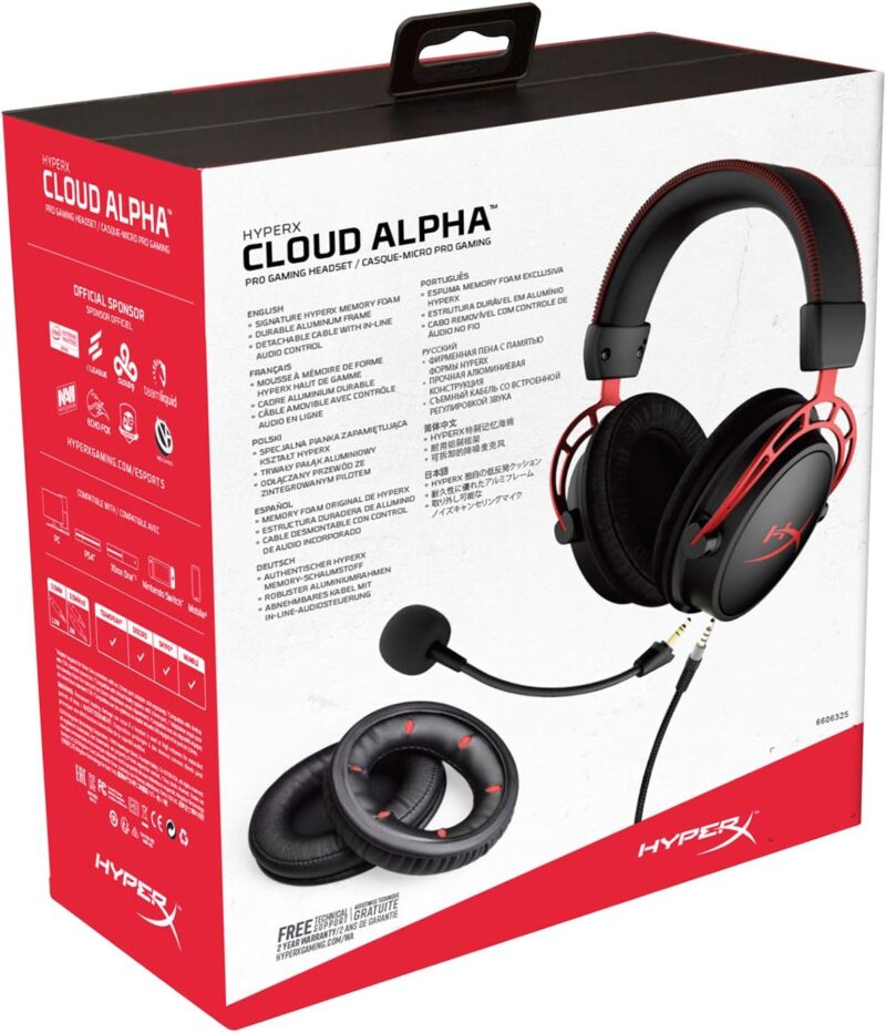 HyperX Cloud Alpha Gaming Headset - Dual Chamber Drivers - Award Winning Comfort - Durable Aluminum Frame - Detachable Microphone - Works with PC, PS4, PS4 PRO, Xbox One, Xbox One S (HX-HSCA-RD/AM)