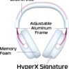 HyperX Cloud II - Gaming Headset, 7.1 Virtual Surround Sound, Memory Foam Ear Pads, Durable Aluminum Frame, Detachable Microphone, Works with PC, PS5, PS4 – White/Pink