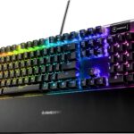 SteelSeries USB Apex 5 Hybrid Mechanical Gaming Keyboard – Per-Key RGB Illumination – Aircraft Grade Aluminum Alloy Frame – OLED Smart Display (Hybrid Blue Switch)